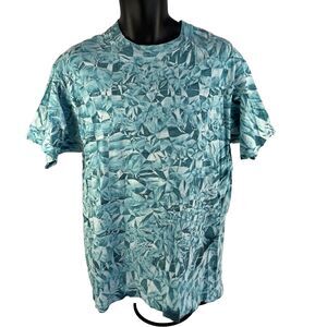 Vintage Mens Fruit Of The Loom Single Stitch Abstract “Ice” Tie Dyed T-Shirt XL
